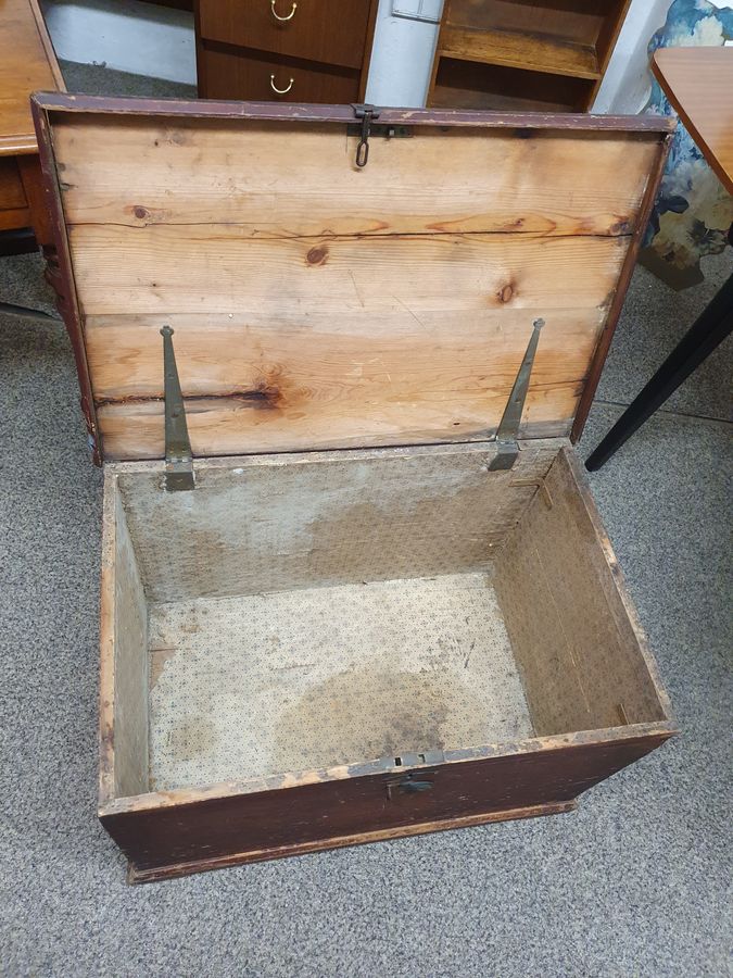 Antique Small Antique Pine Log Box Chest