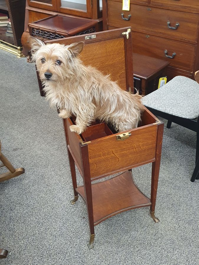 Antique Good Small Antique Sewing Box Work Table 