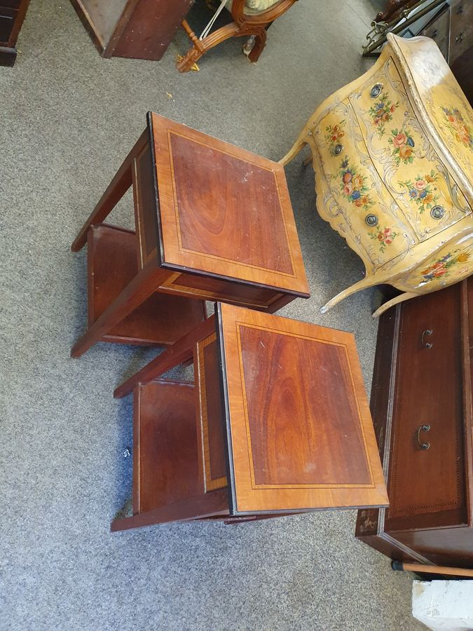 Antique Pair of Antique Style Lamp Bedside Side Tables 