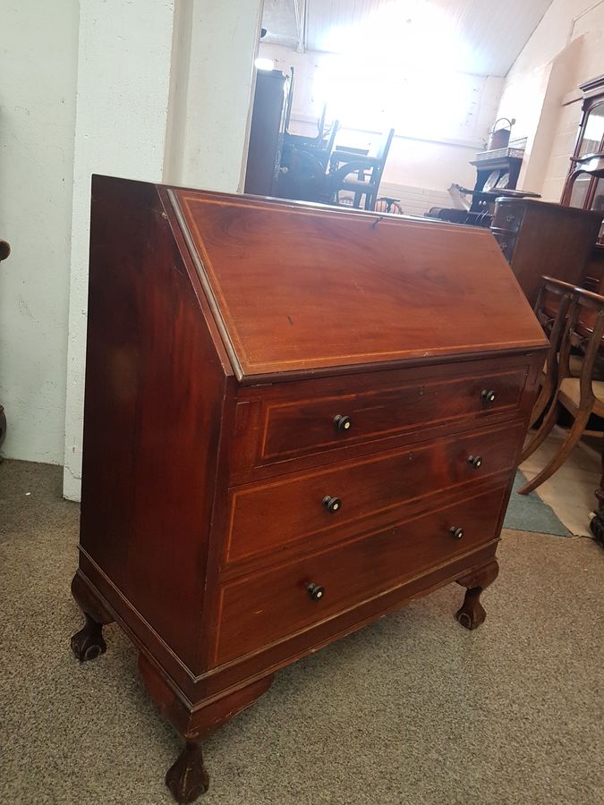 Antique Good Edwardian Writing Bureau Office Desk