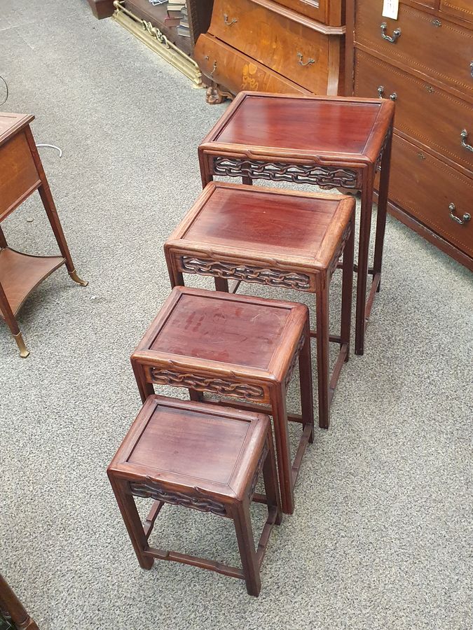 Antique Good Antique Chinese Oriental Nest of 4 Tables