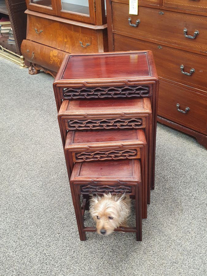 Antique Good Antique Chinese Oriental Nest of 4 Tables