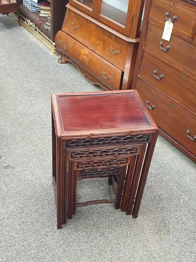 Antique Good Antique Chinese Oriental Nest of 4 Tables