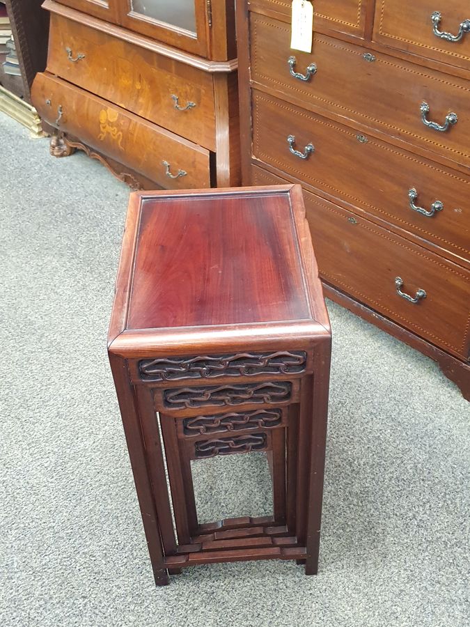 Antique Good Antique Chinese Oriental Nest of 4 Tables