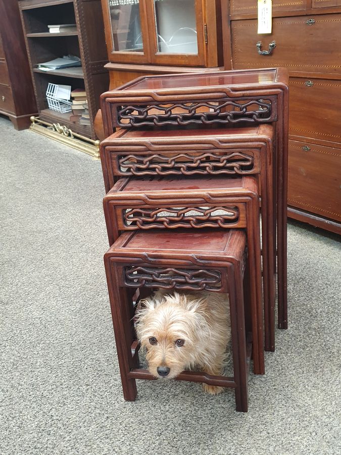 Antique Good Antique Chinese Oriental Nest of 4 Tables