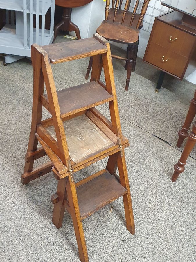 Antique Good Antique Arts & Crafts Metamorphic Library Step Chair