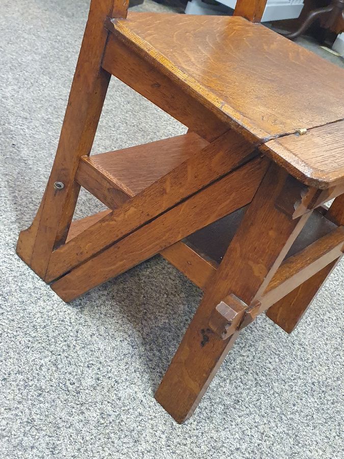 Antique Good Antique Arts & Crafts Metamorphic Library Step Chair