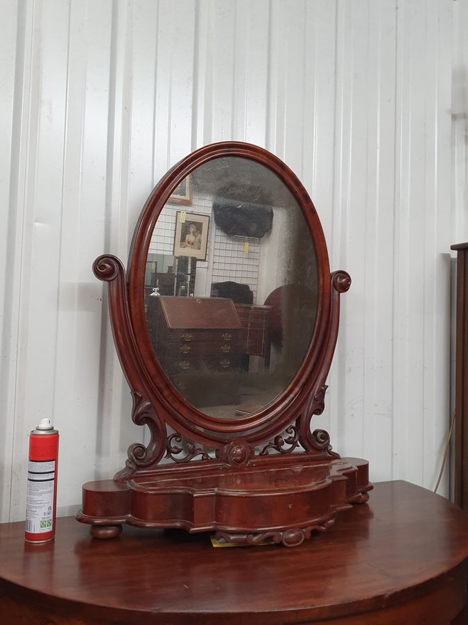 Antique Large Antique 19thC Victorian Dressing Table Swing Mirror