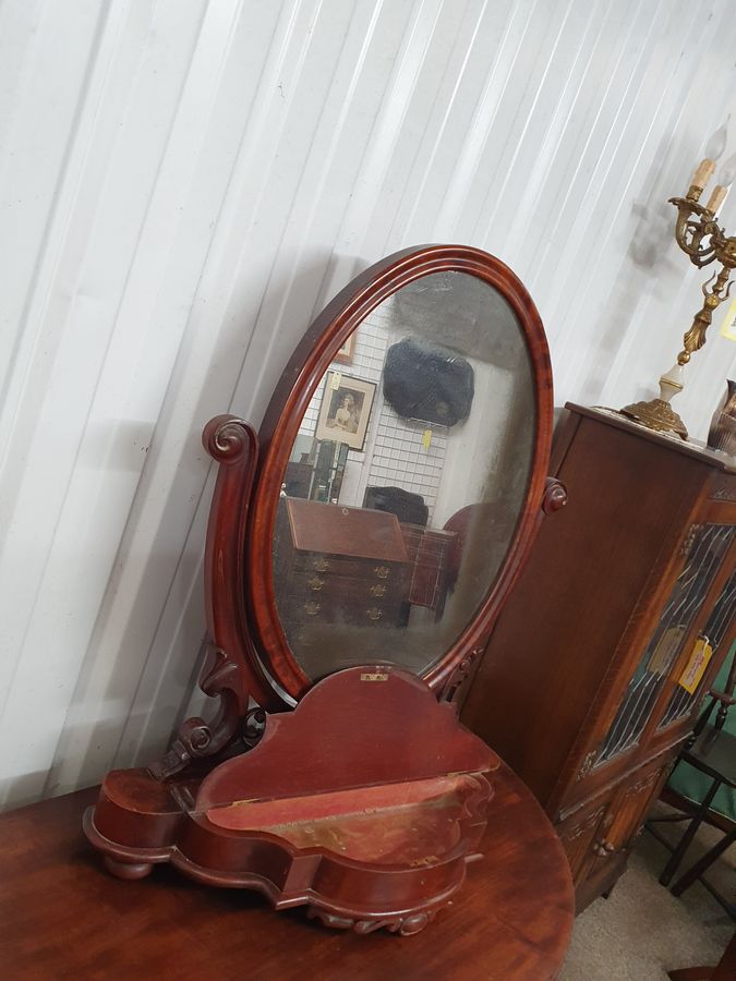 Antique Large Antique 19thC Victorian Dressing Table Swing Mirror