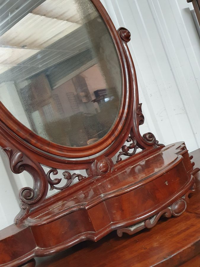 Antique Large Antique 19thC Victorian Dressing Table Swing Mirror