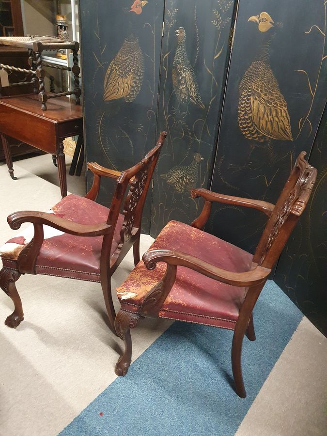 Antique Antique Set of 6 Ball & Claw Dining Chairs 