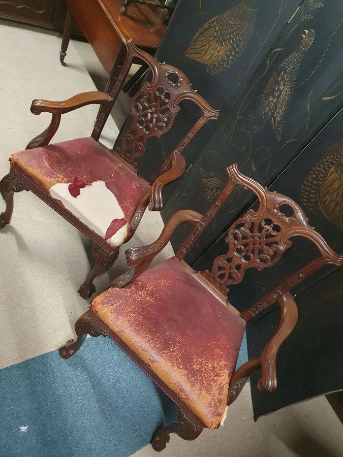 Antique Antique Set of 6 Ball & Claw Dining Chairs 