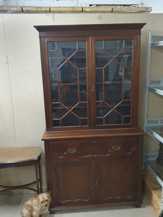 Antique Good Antique Secretaire Writing Desk Bookcase 