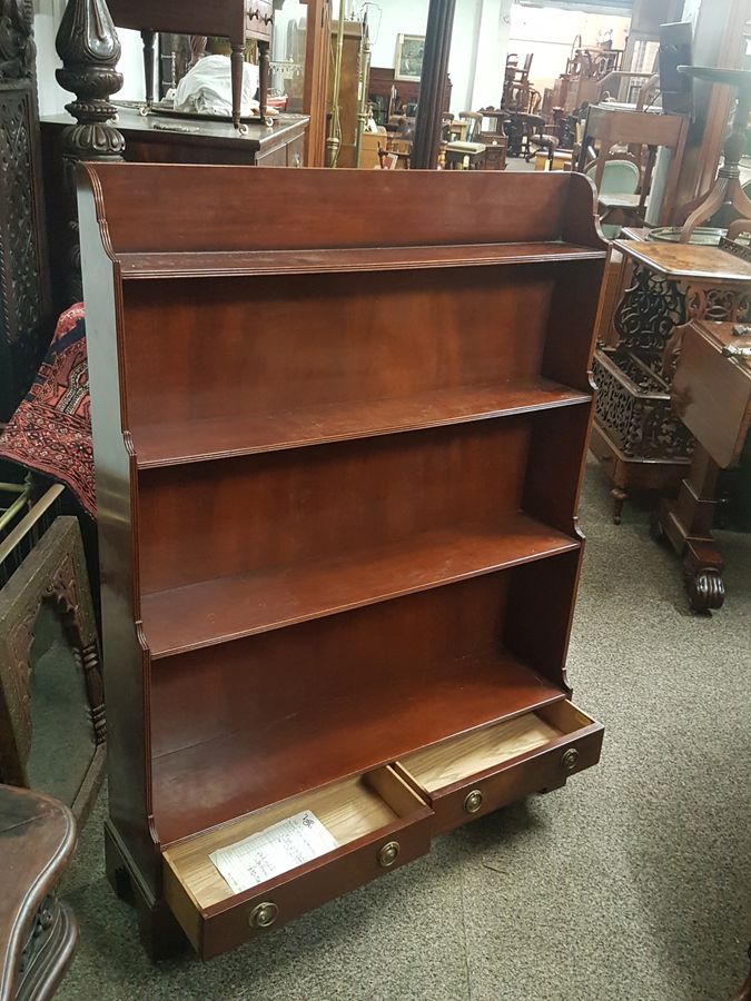 Antique Good Antique Style Georgian Waterfall Bookcase 