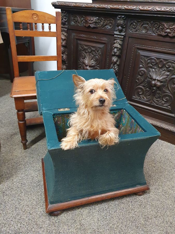 Antique Good Victorian Ottoman Box Seat Stool