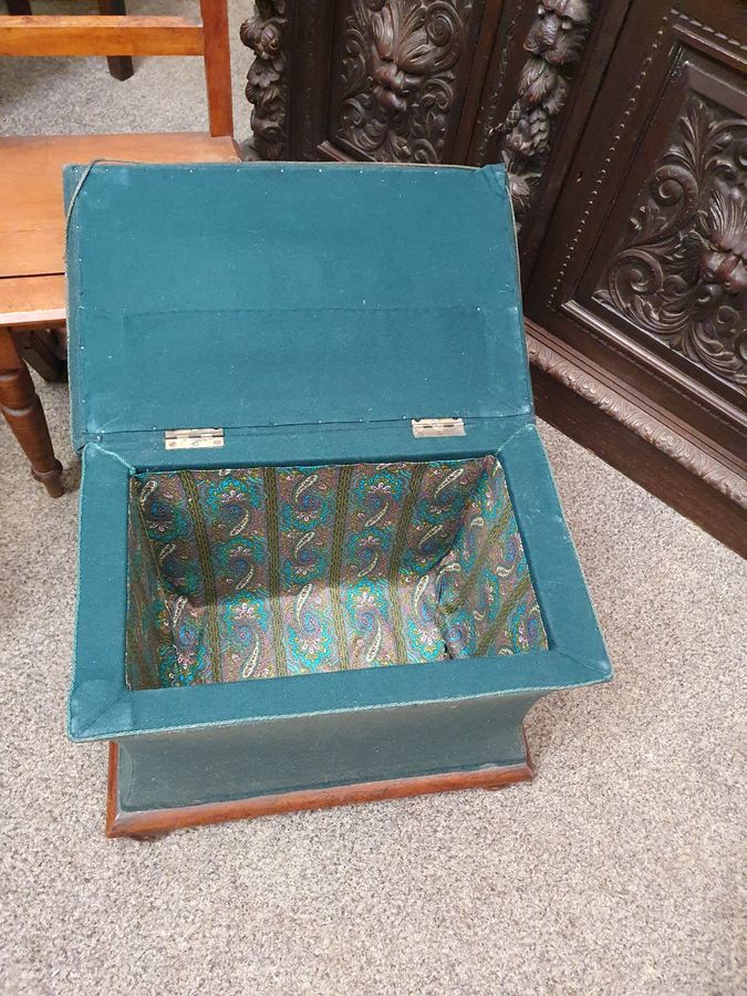 Antique Good Victorian Ottoman Box Seat Stool