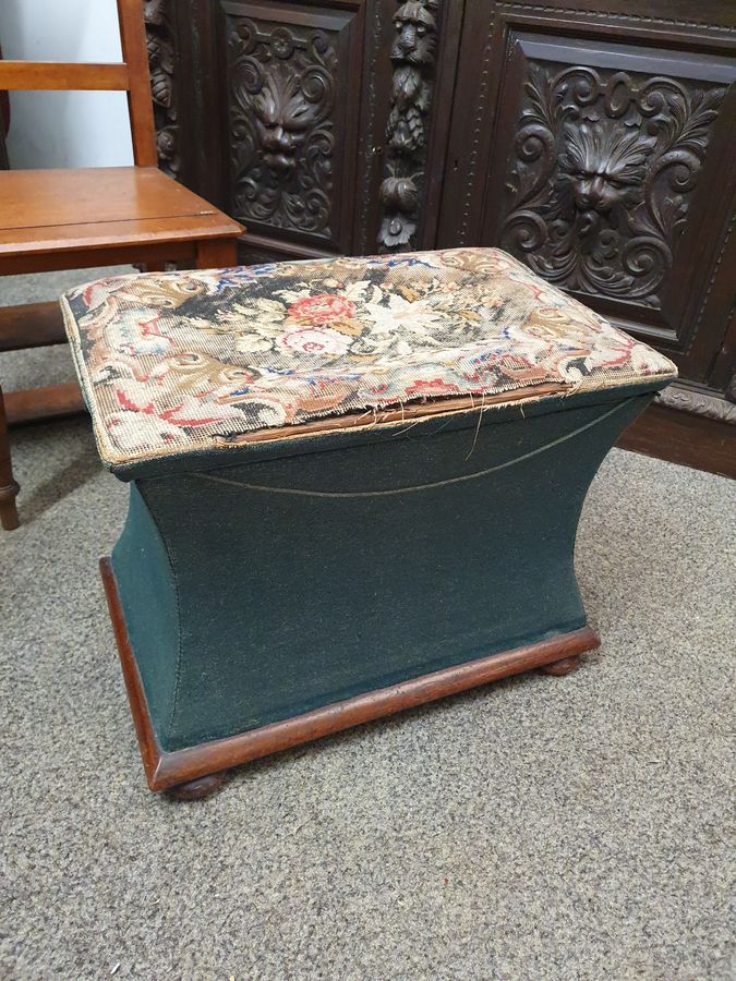 Antique Good Victorian Ottoman Box Seat Stool