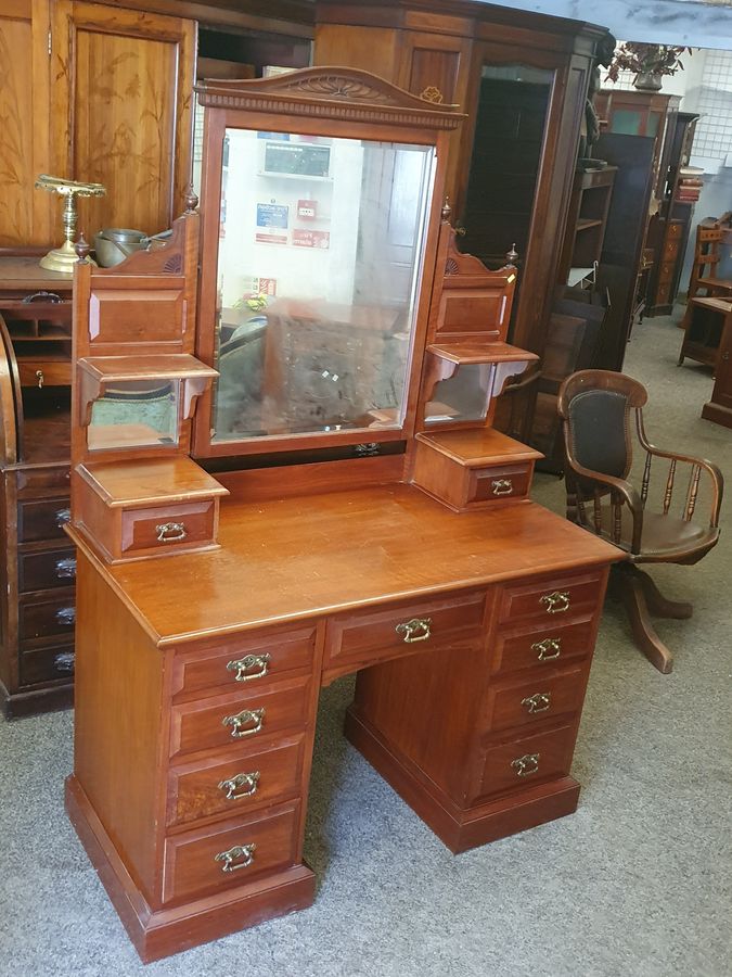 Antique Dressing Table With A Mirror Back