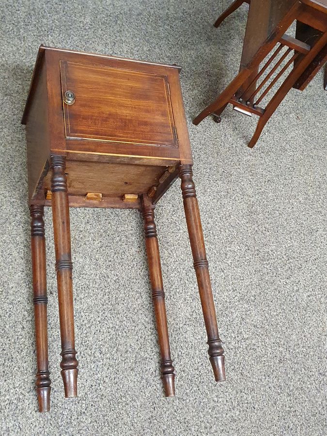 Antique Good Antique Regency Bedside Cabinet Lamp Table 