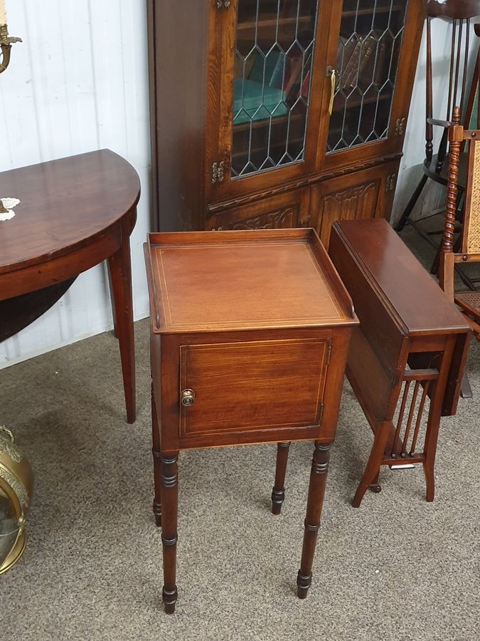 Antique Good Antique Regency Bedside Cabinet Lamp Table 