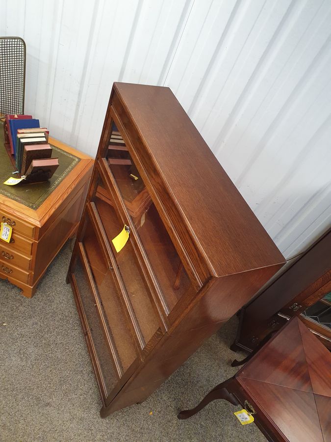 Antique Good Antique 1930's Stacking Oak Sectional Bookcase Cabinet 