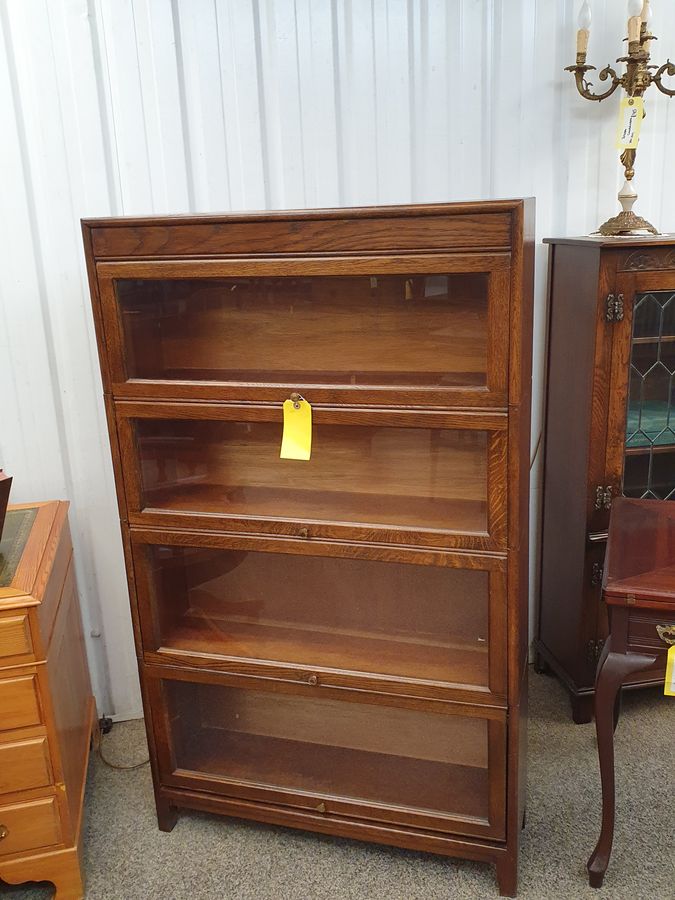 Antique Good Antique 1930's Stacking Oak Sectional Bookcase Cabinet 