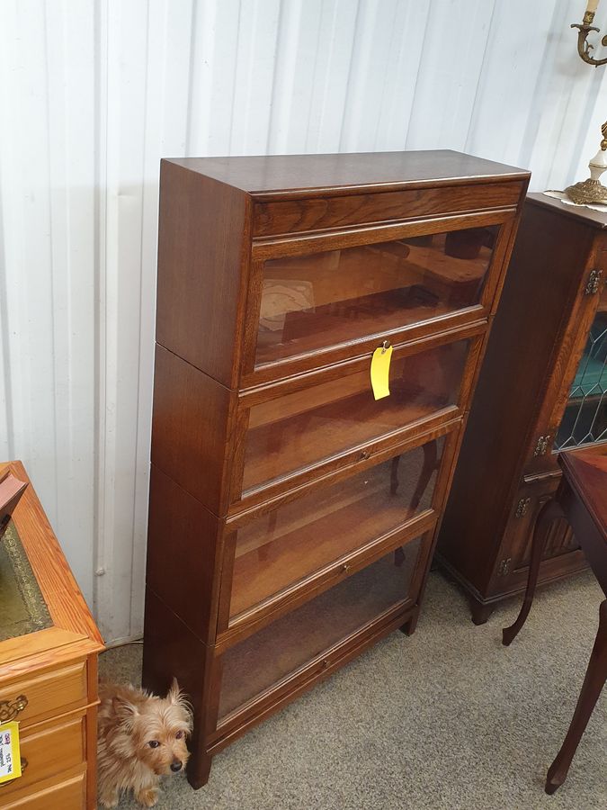 Antique Good Antique 1930's Stacking Oak Sectional Bookcase Cabinet 