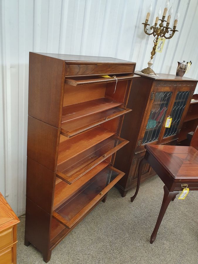 Antique Good Antique 1930's Stacking Oak Sectional Bookcase Cabinet 