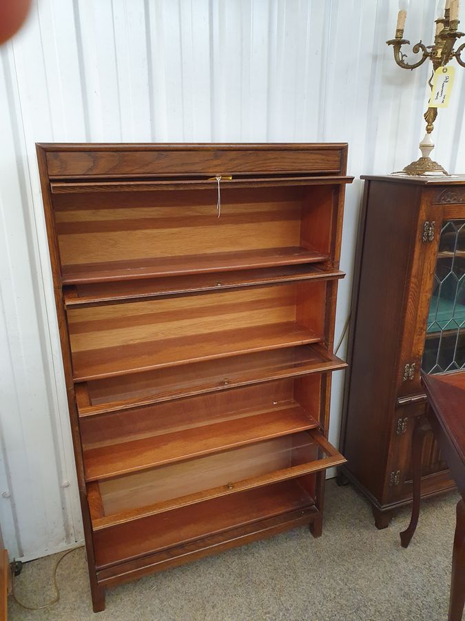 Antique Good Antique 1930's Stacking Oak Sectional Bookcase Cabinet 