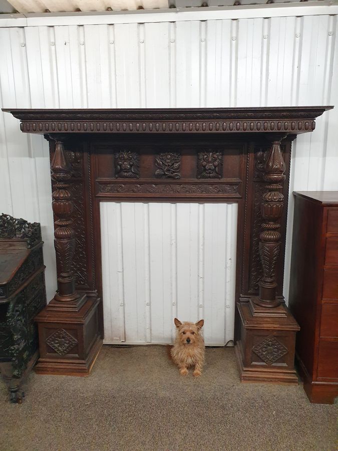 Antique Good Large Antique Fire Surround 