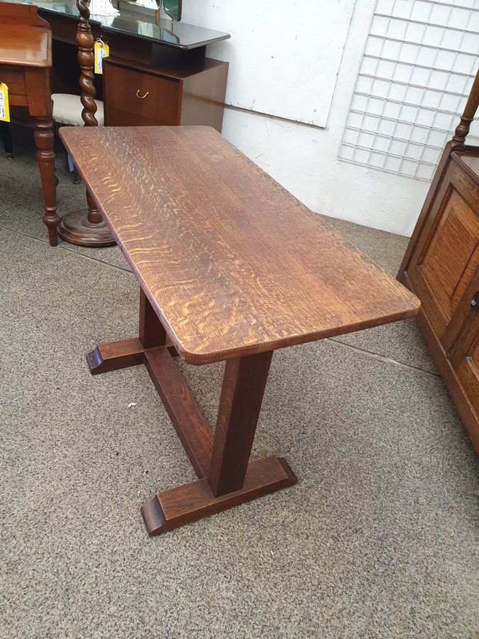 Antique Good Antique Oak Side Writing Hall Refectory Table