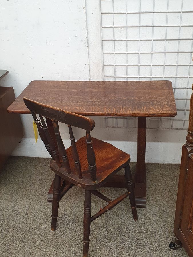 Antique Good Antique Oak Side Writing Hall Refectory Table