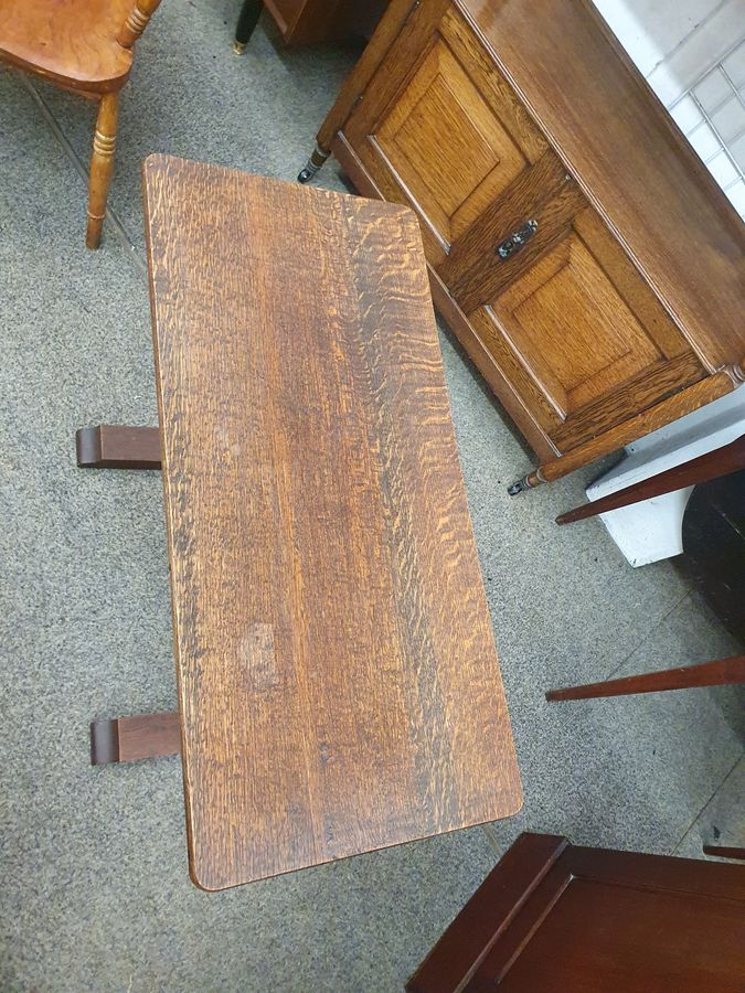 Antique Good Antique Oak Side Writing Hall Refectory Table