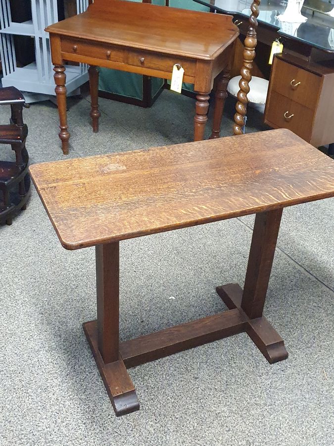 Antique Good Antique Oak Side Writing Hall Refectory Table