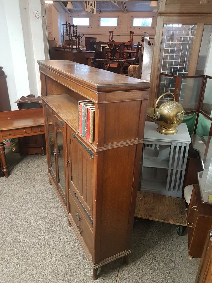 Antique Good Antique Arts & Crafts Liberty Style Oak Bookcase Side Cabinet