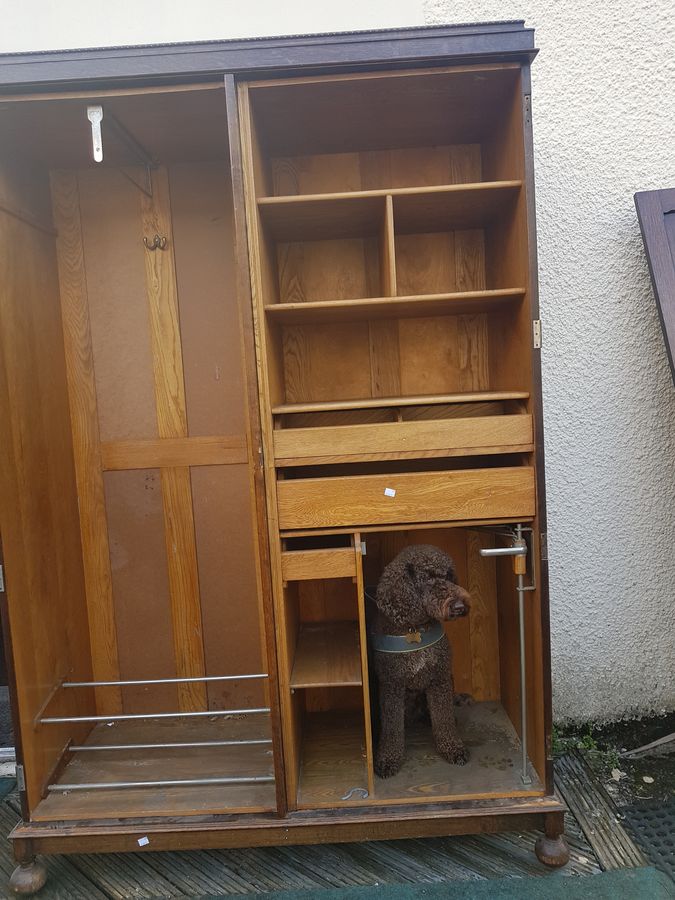 Antique Antique Edwardian Oak Wardrobe 