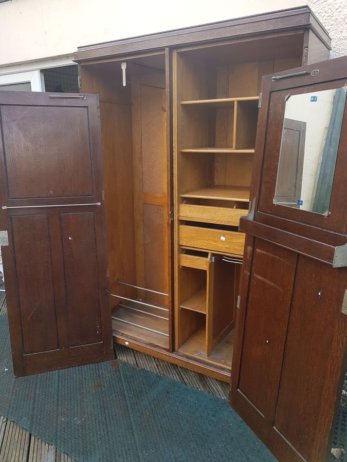 Antique Antique Edwardian Oak Wardrobe 