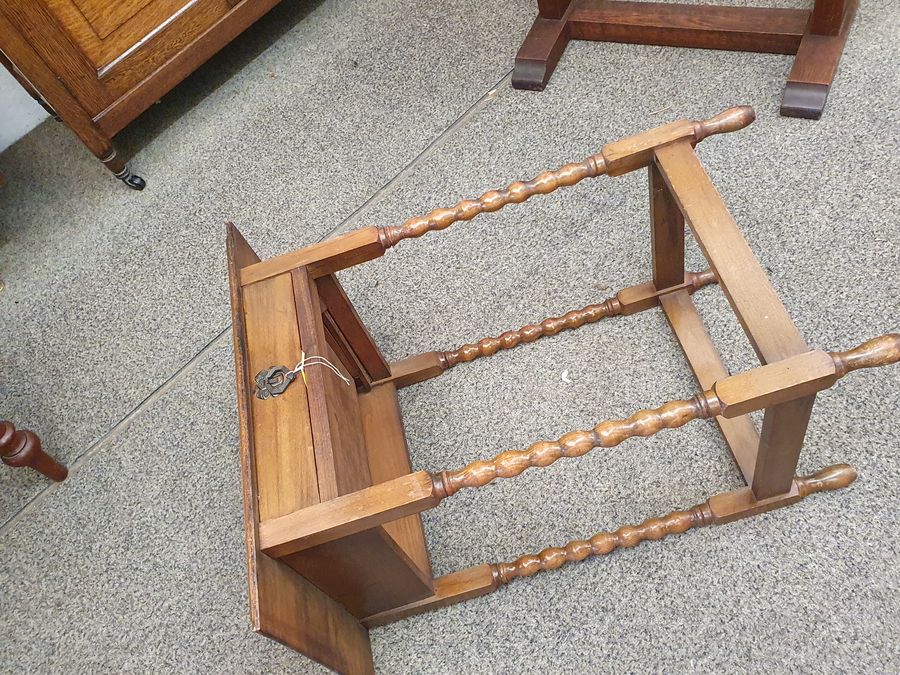 Antique Small Antique Edwardian Oak Side Lamp Occasional Table 