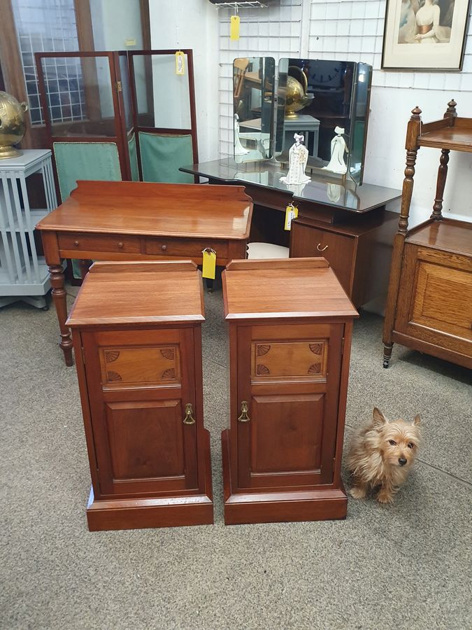 Antique Good Antique Pair of Bedside Table Cabinet's 