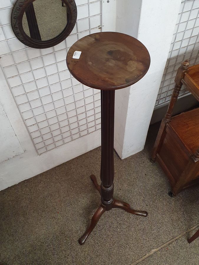 Antique Good Tall Antique Torchere Plant Stand 