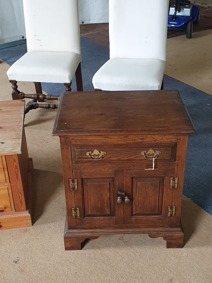 Antique Small 20thC Antique Style Cabinet Side Table