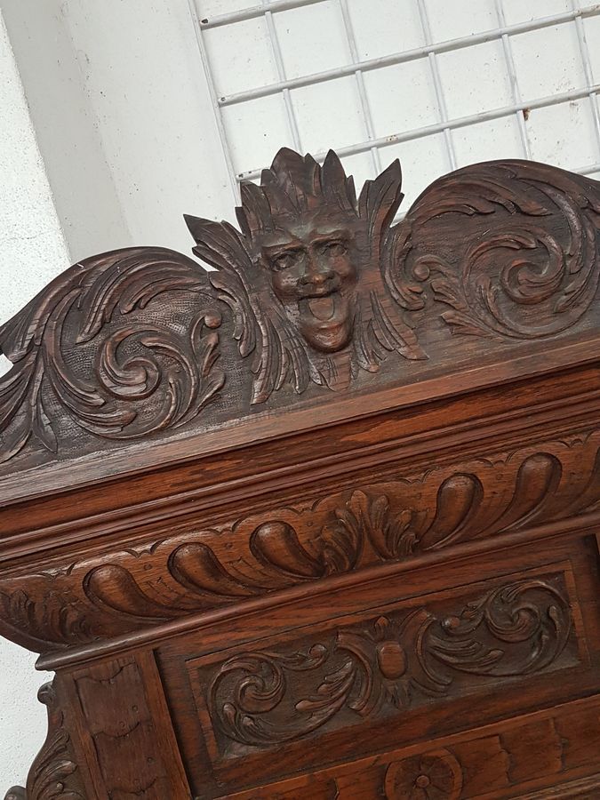 Antique Good Antique Green Man Hall Stand 