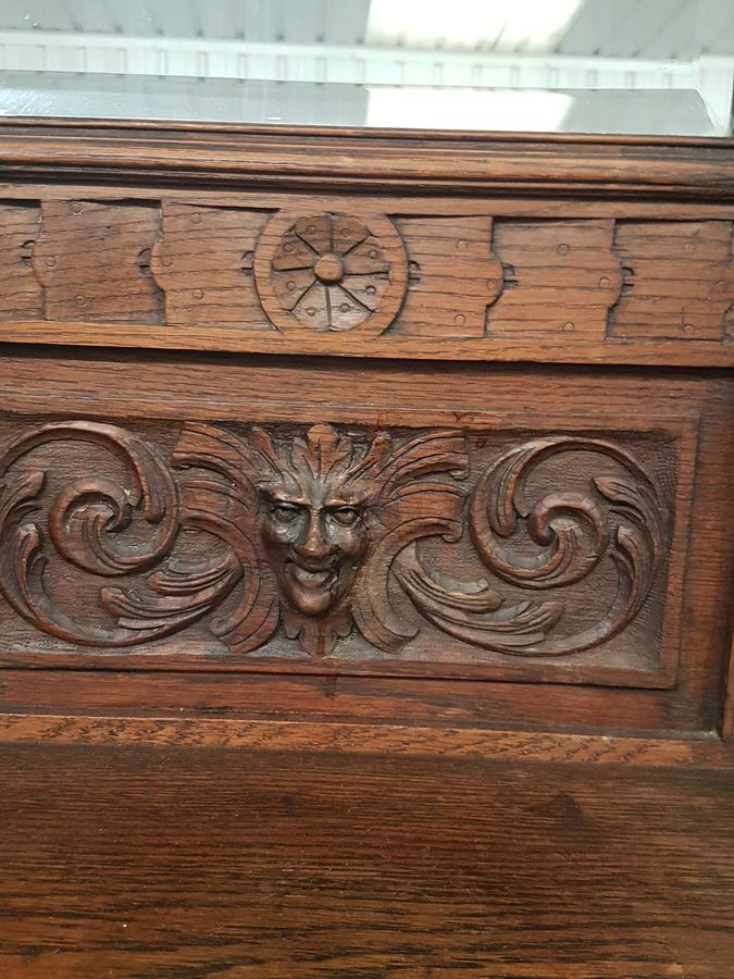 Antique Good Antique Green Man Hall Stand 