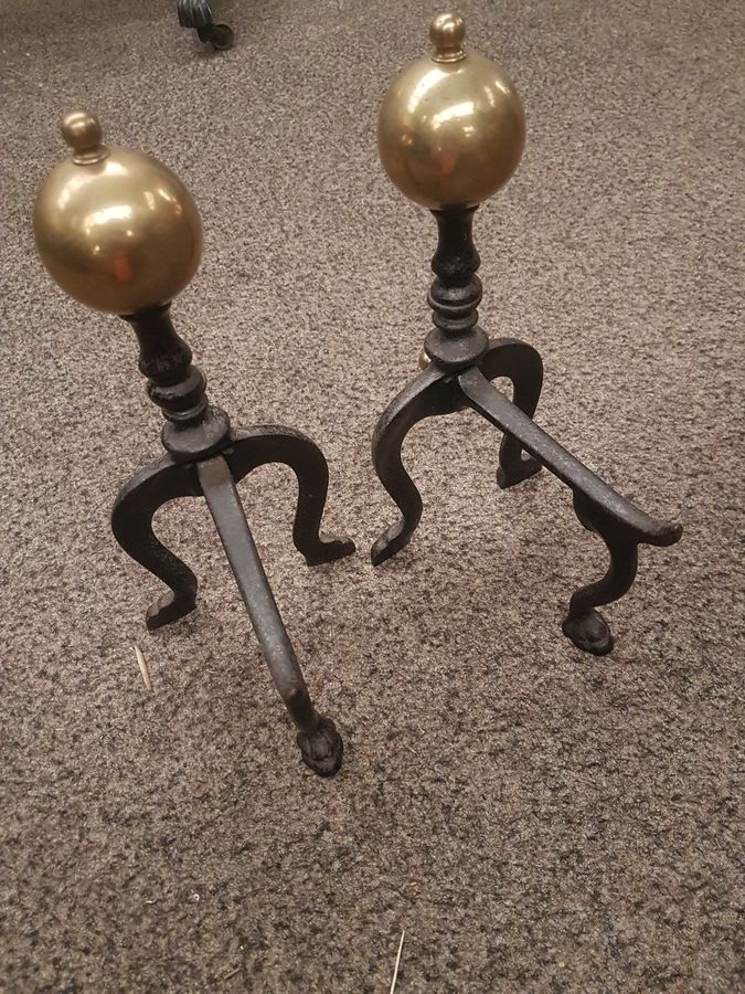 Antique Antique Pair of Fire Dog's 