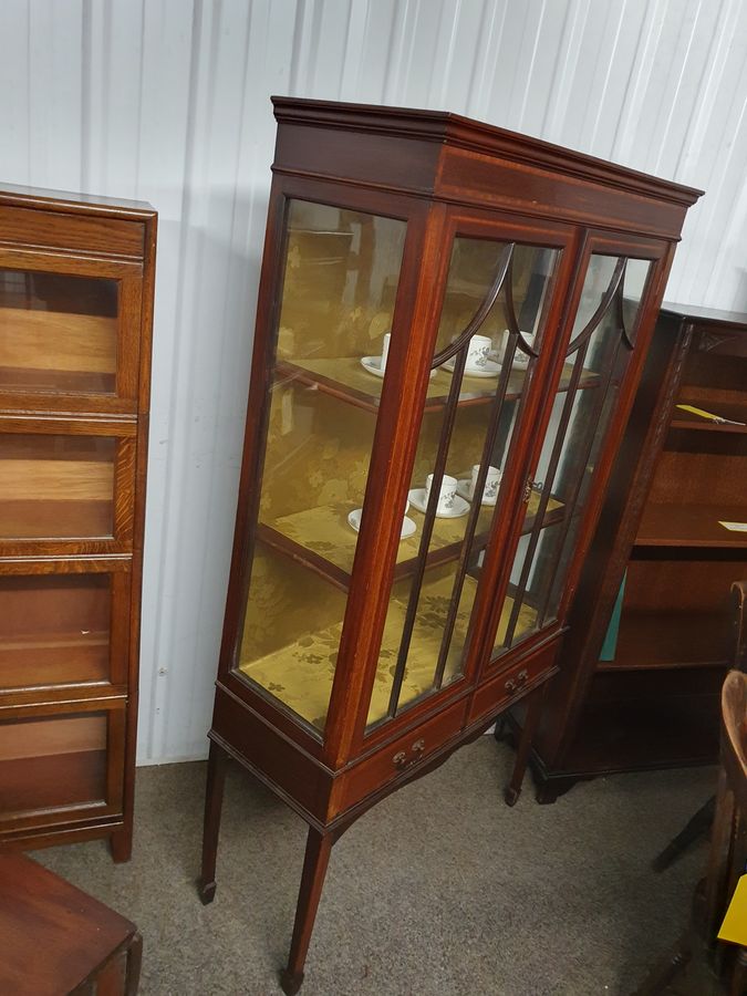 Antique Good Antique Edwardian Inlaid Display Cabinet 