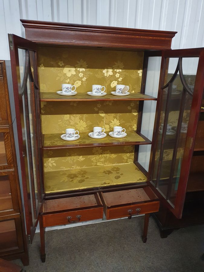 Antique Good Antique Edwardian Inlaid Display Cabinet 