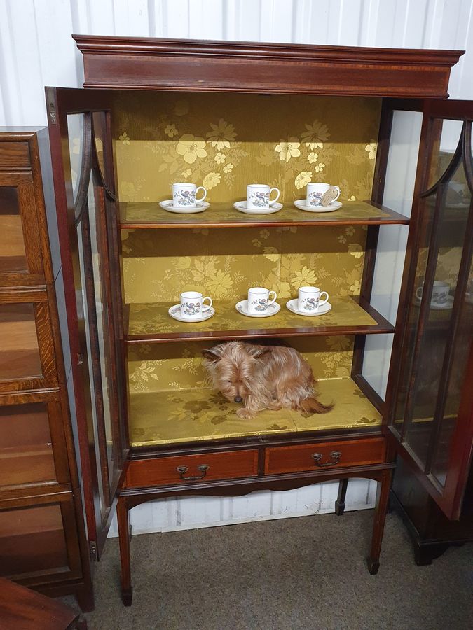 Antique Good Antique Edwardian Inlaid Display Cabinet 