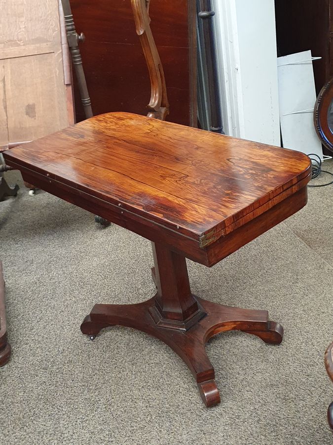 Antique Antique 19thC Rosewood Games Card Side Table 