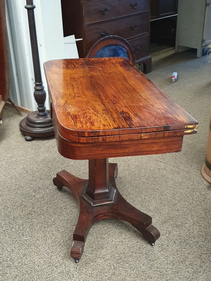 Antique Antique 19thC Rosewood Games Card Side Table 