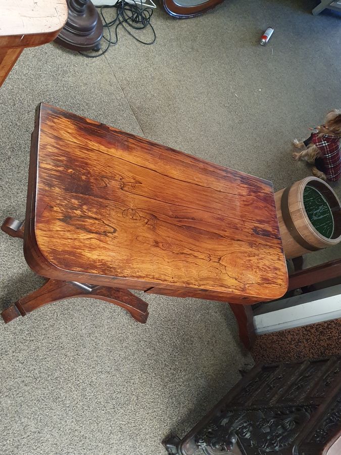 Antique Antique 19thC Rosewood Games Card Side Table 